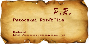 Patocskai Rozália névjegykártya