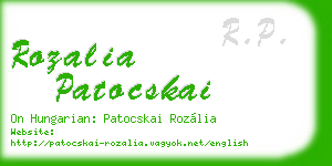 rozalia patocskai business card